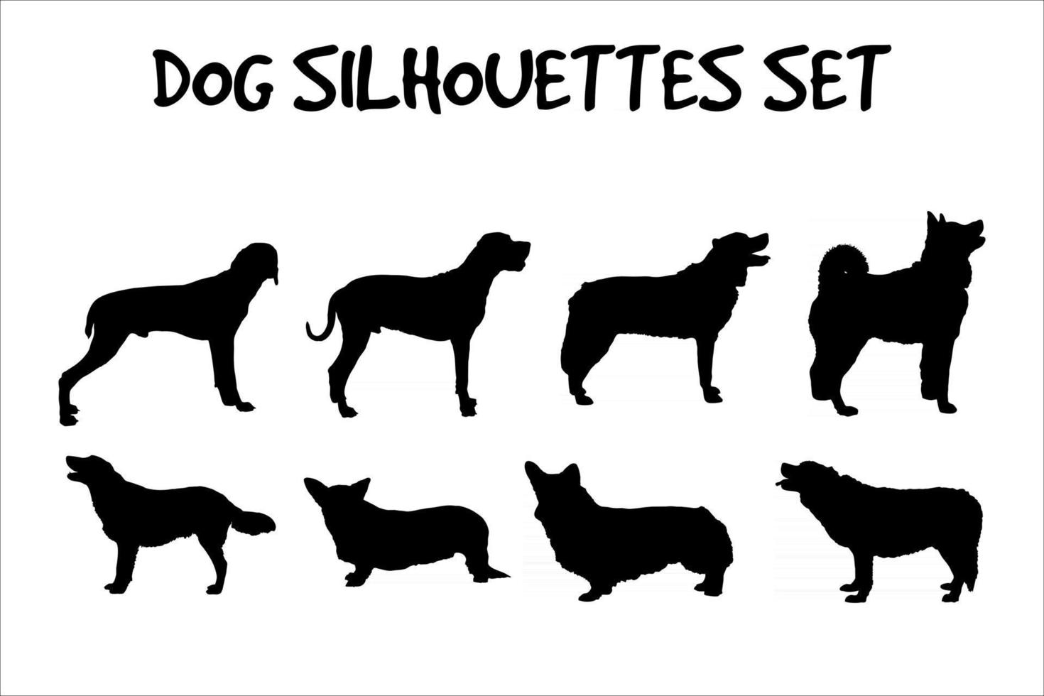 set silhouet hond op een witte achtergrond vector eps 10