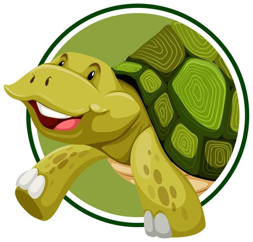 Schildpad op stickermalplaatje vector