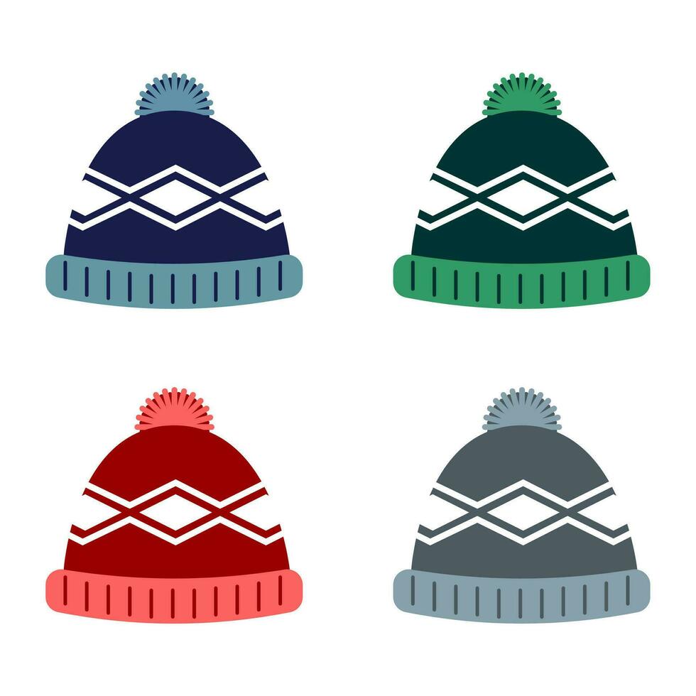 winter hoed muts vector illustratie .