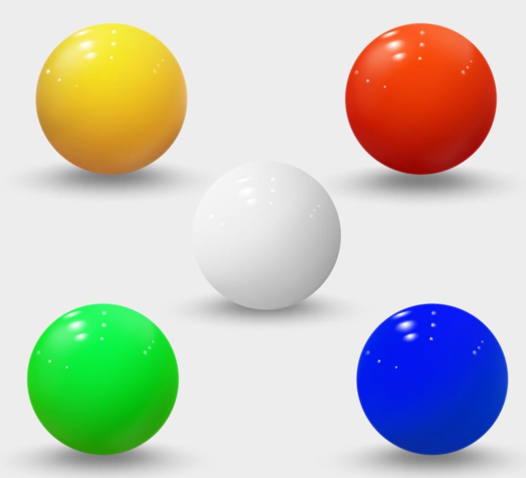 realistische bollen geïsoleerd op witte vectorillustratie vector