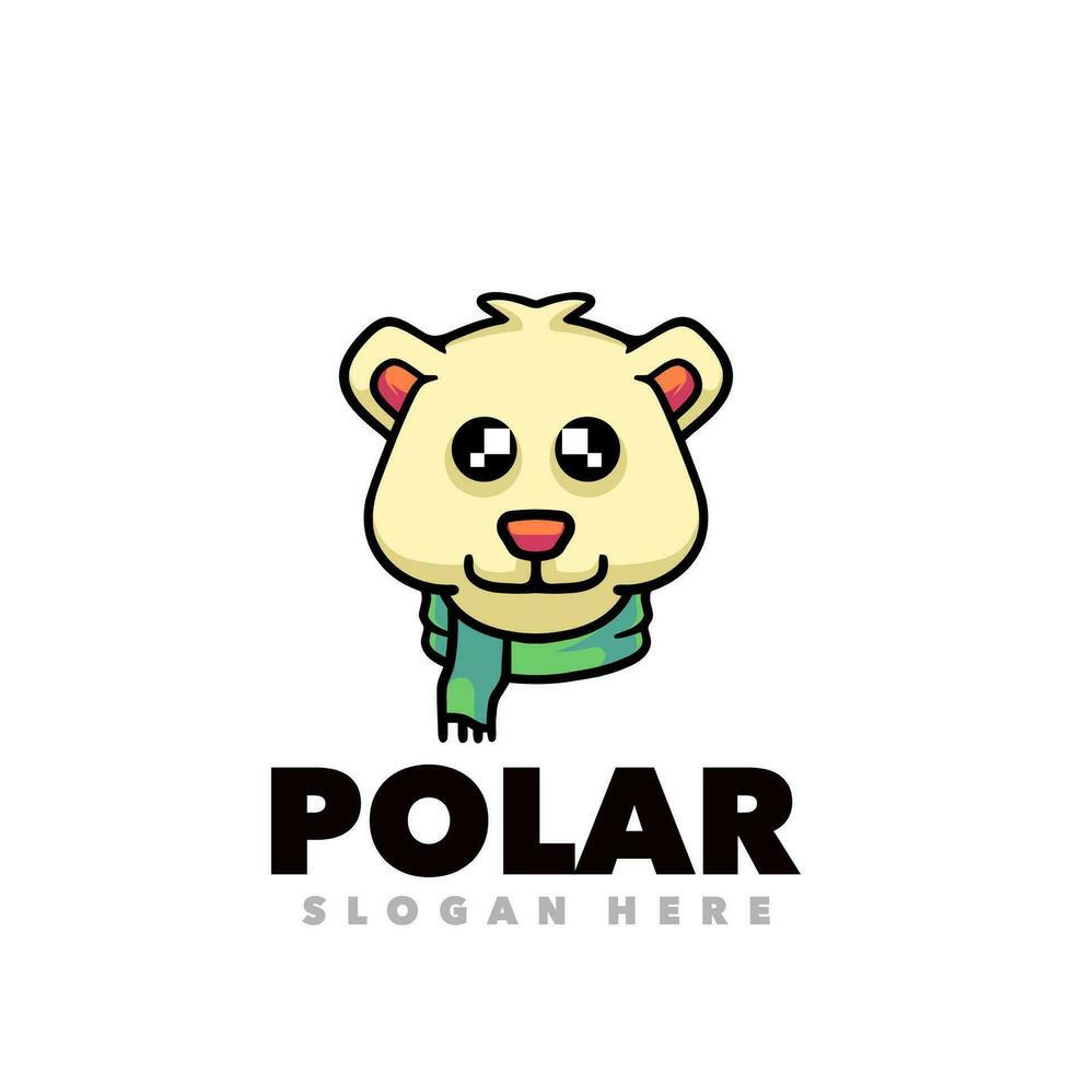schattig polair beer hoofd logo vector