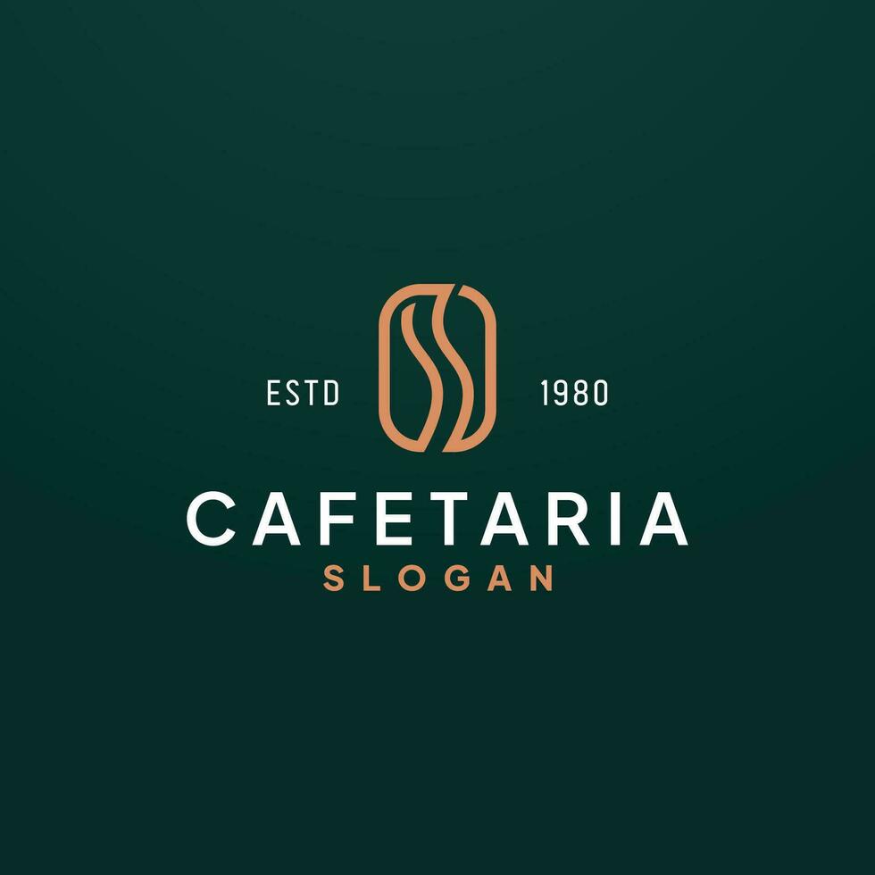 brief s luxe koffie Boon logo concept, koffie of cafetaria merk logo sjabloon vector icoon