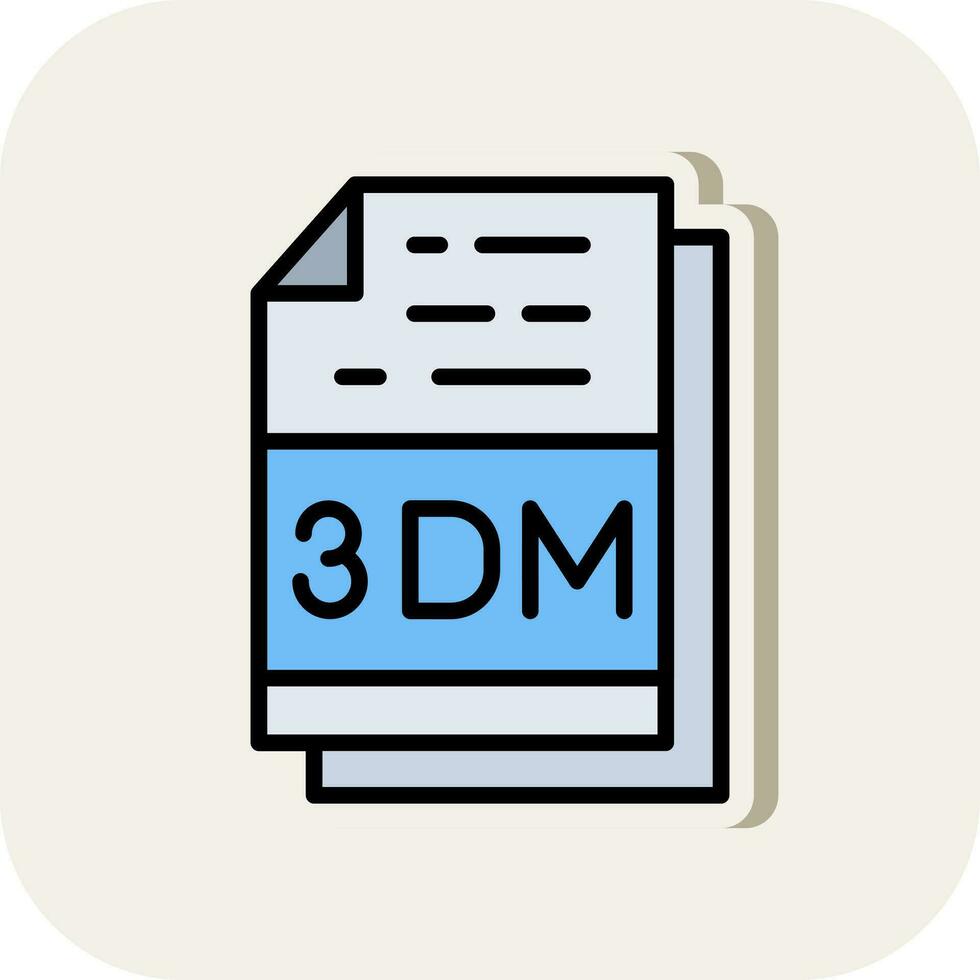 3dm het dossier uitbreiding vector icoon ontwerp