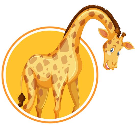 Een giraffesticker sjabloon vector