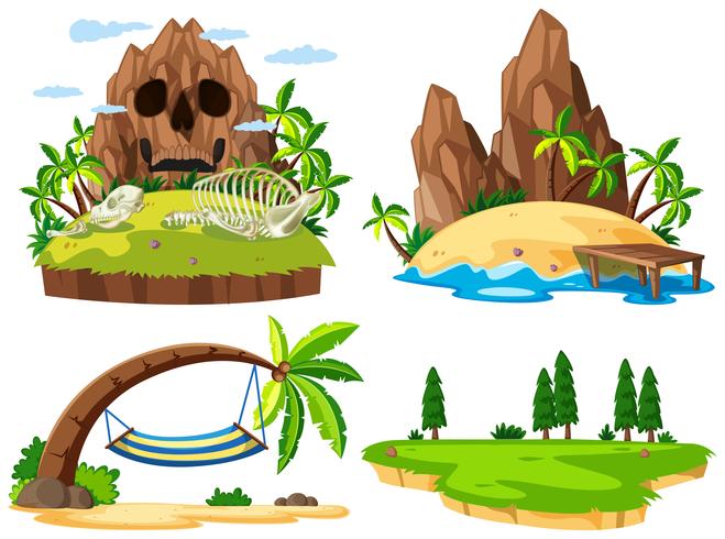 Set van verschillende eiland vector