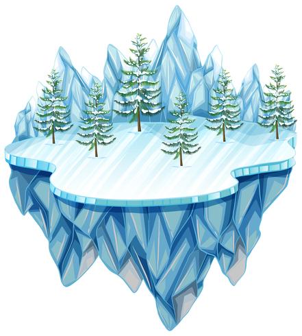 Geïsoleerd wit de winterlandschap vector