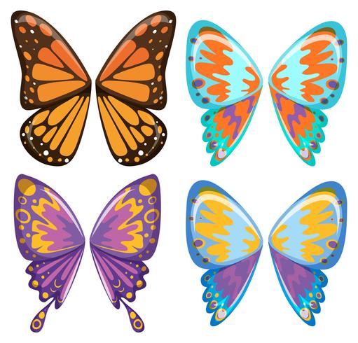 Verschillend patroon van vlindervleugels vector