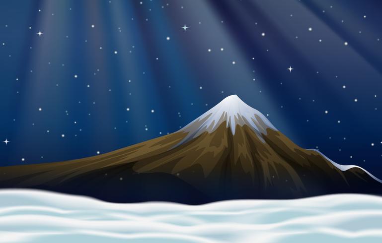 Achtergrondscène met moutain bij nacht vector