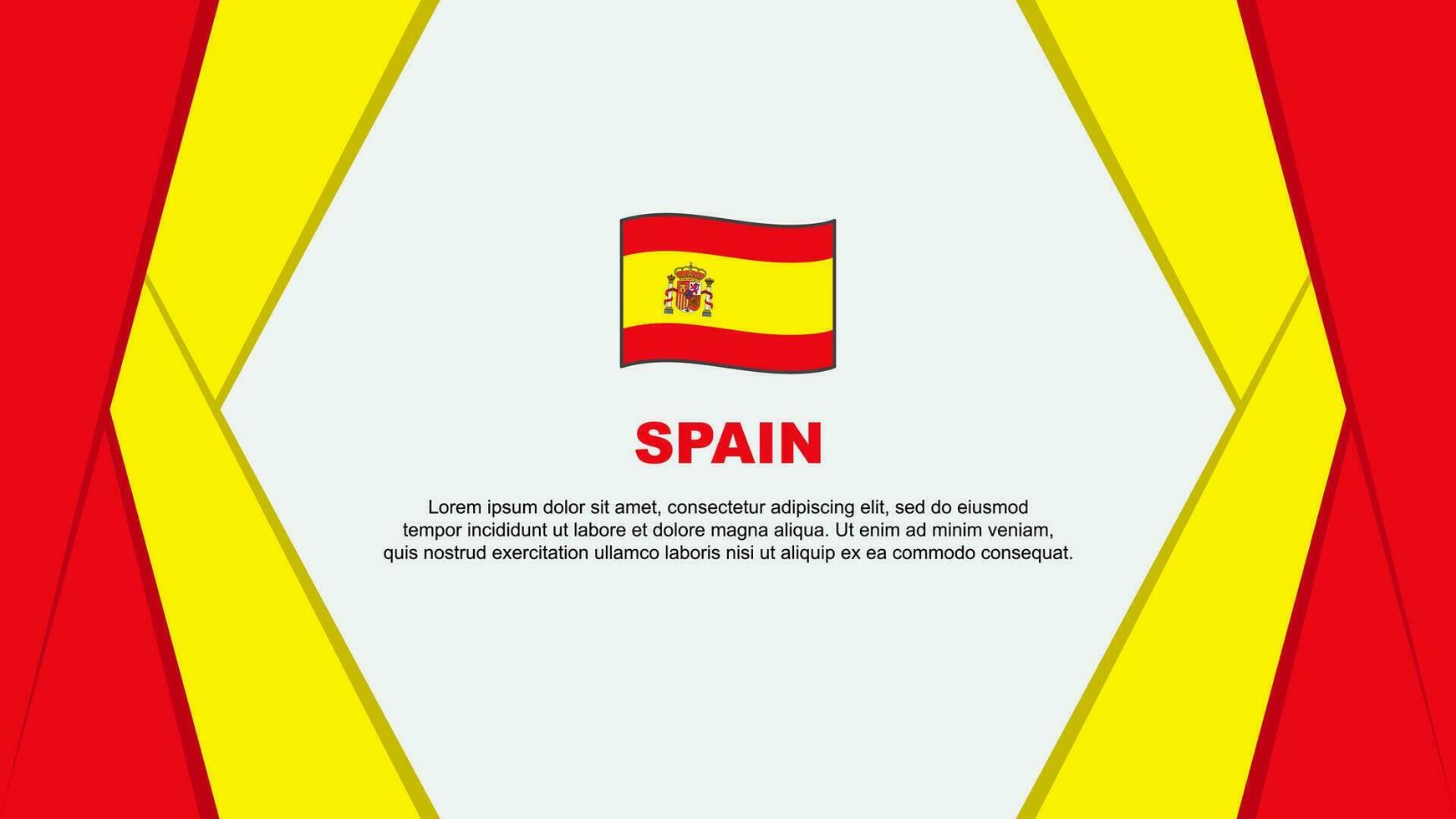 Spanje vlag abstract achtergrond ontwerp sjabloon. Spanje onafhankelijkheid dag banier tekenfilm vector illustratie. Spanje achtergrond