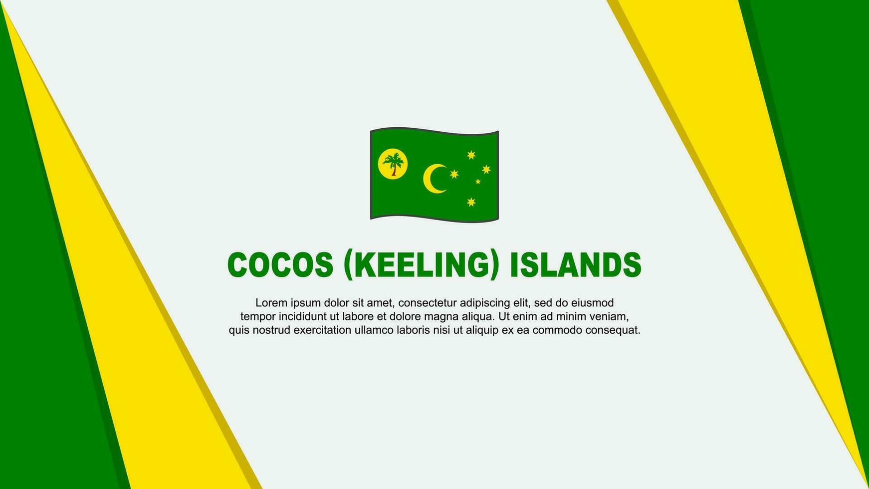 cocos eilanden vlag abstract achtergrond ontwerp sjabloon. cocos eilanden onafhankelijkheid dag banier tekenfilm vector illustratie. cocos eilanden vlag