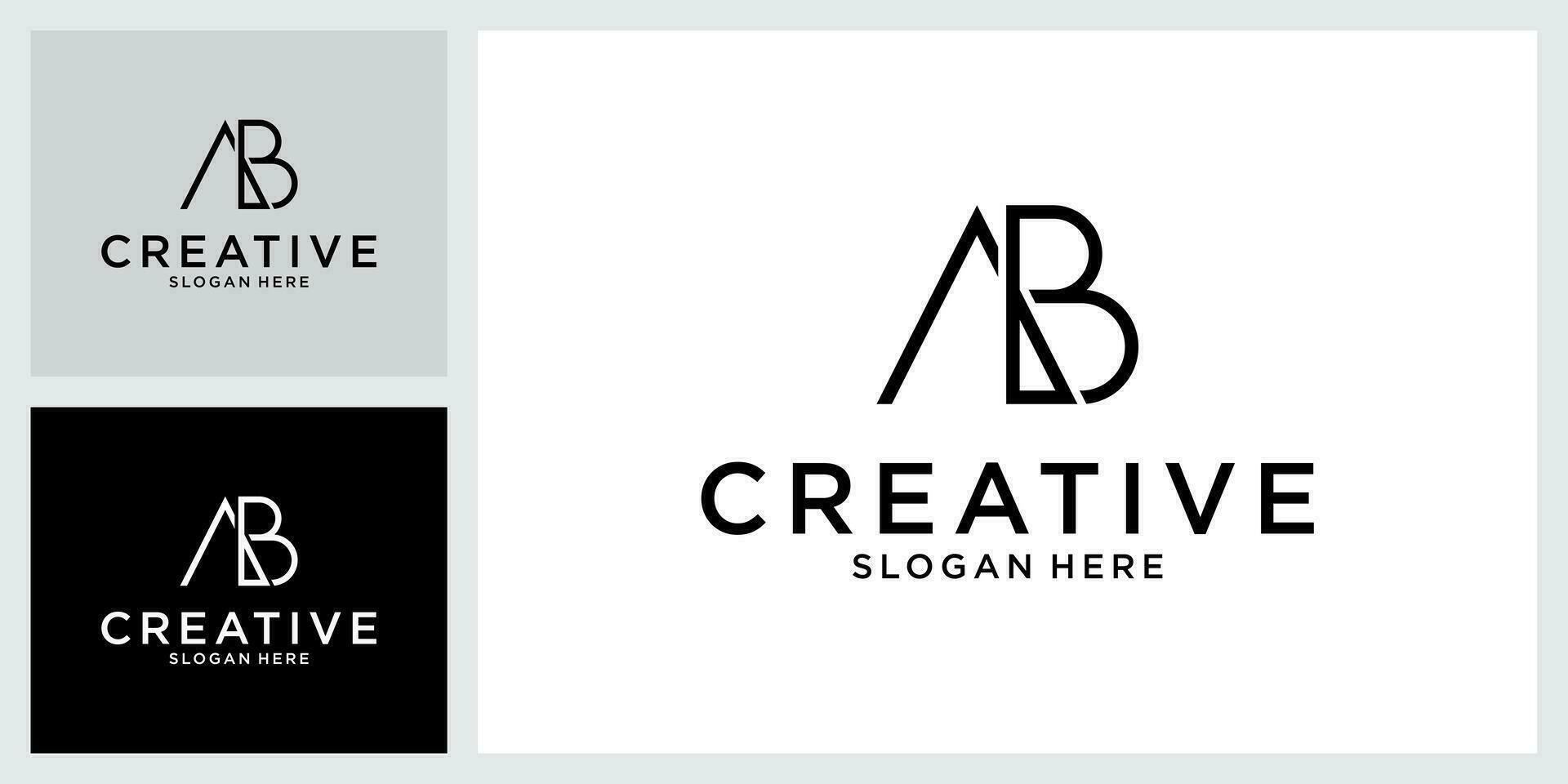 ab of ba eerste brief logo ontwerp vector
