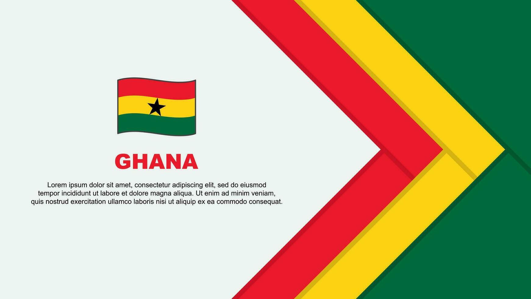 Ghana vlag abstract achtergrond ontwerp sjabloon. Ghana onafhankelijkheid dag banier tekenfilm vector illustratie. Ghana sjabloon