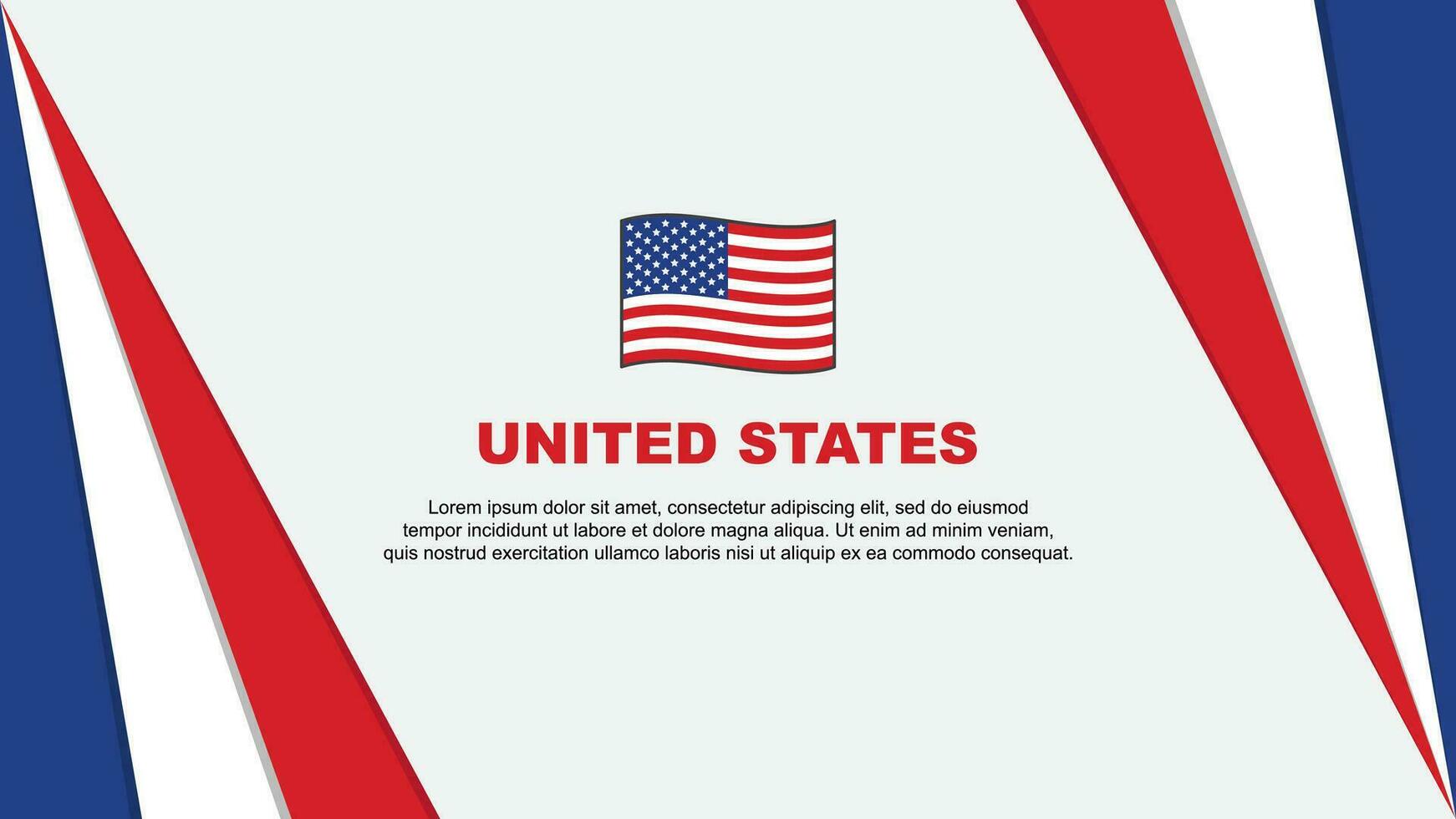 Verenigde staten vlag abstract achtergrond ontwerp sjabloon. Verenigde staten onafhankelijkheid dag banier tekenfilm vector illustratie. Verenigde staten vlag