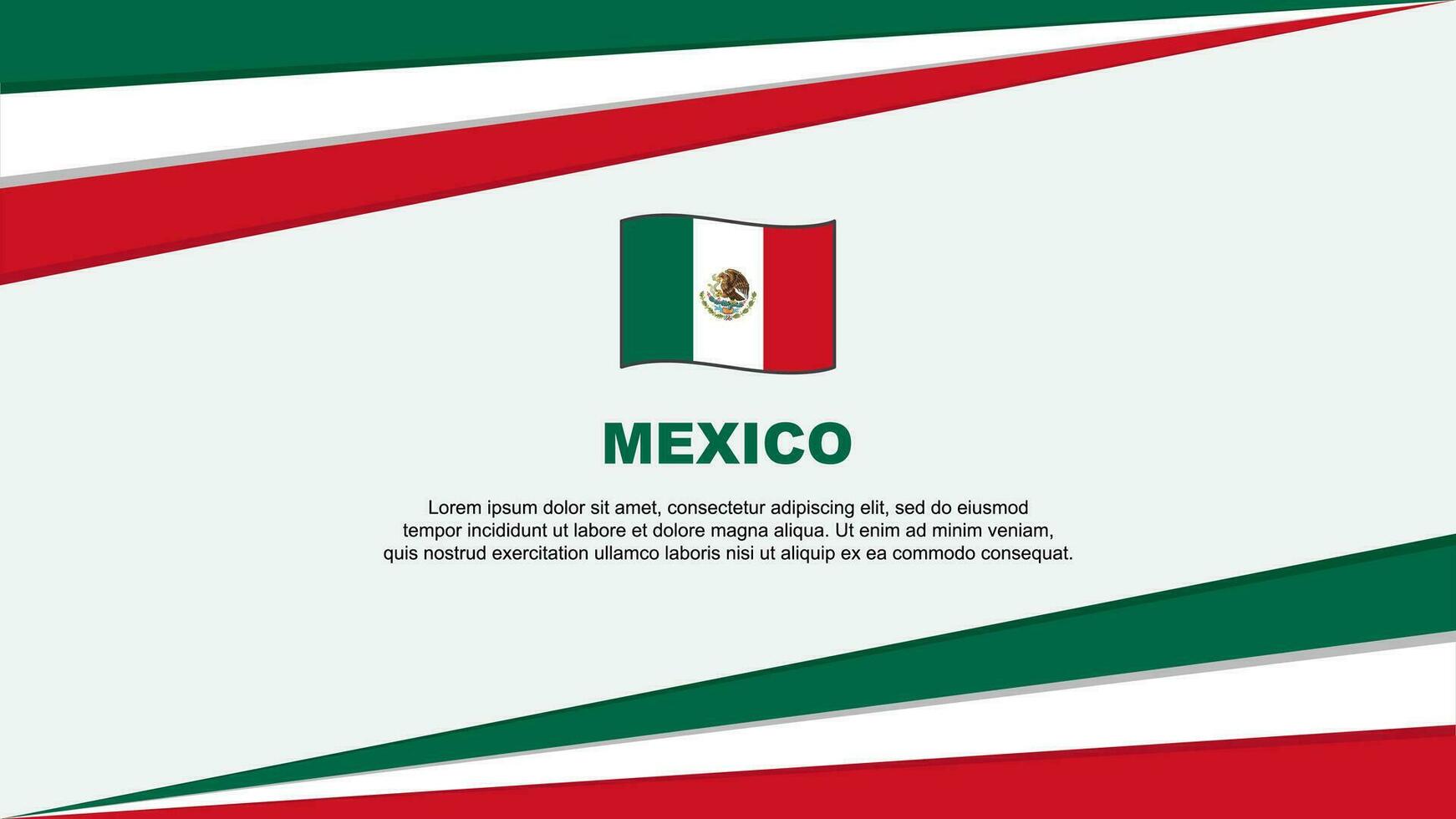 Mexico vlag abstract achtergrond ontwerp sjabloon. Mexico onafhankelijkheid dag banier tekenfilm vector illustratie. Mexico ontwerp