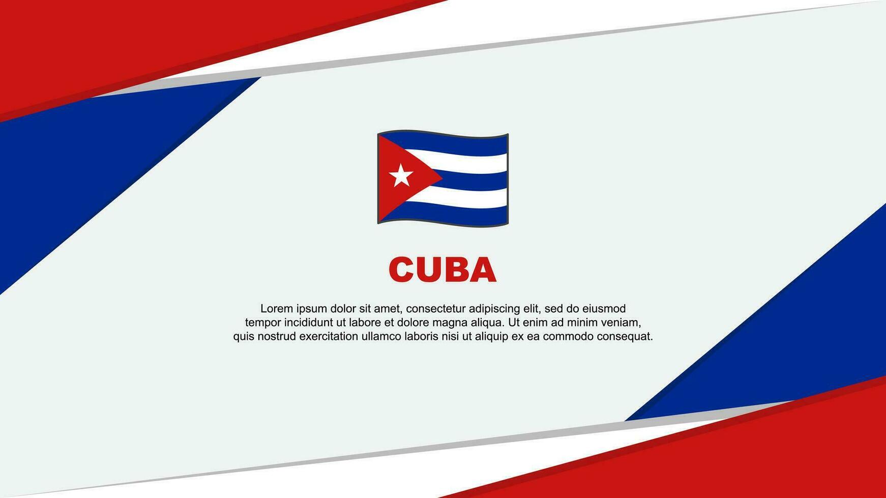 Cuba vlag abstract achtergrond ontwerp sjabloon. Cuba onafhankelijkheid dag banier tekenfilm vector illustratie. Cuba