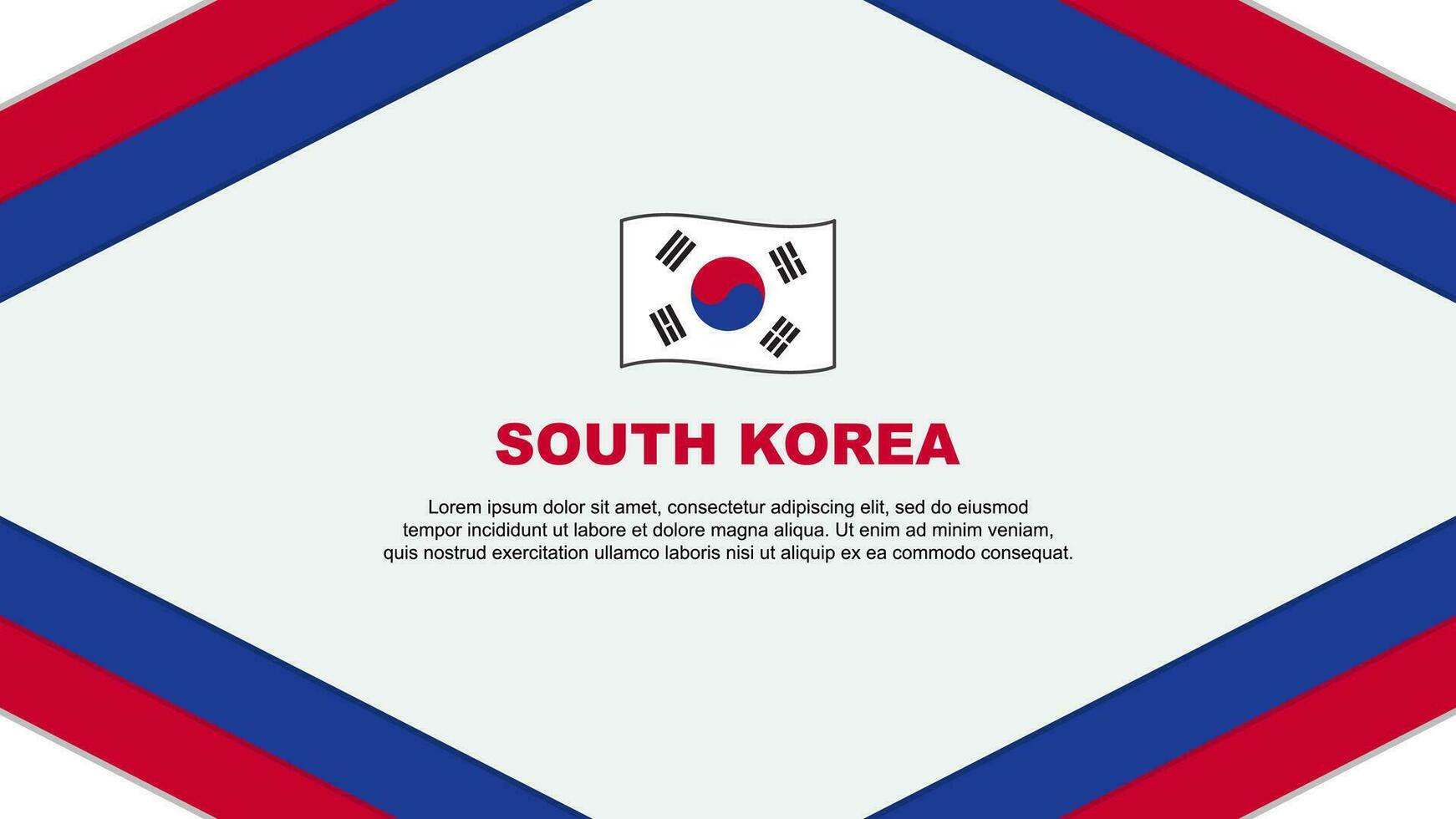 zuiden Korea vlag abstract achtergrond ontwerp sjabloon. zuiden Korea onafhankelijkheid dag banier tekenfilm vector illustratie. zuiden Korea sjabloon
