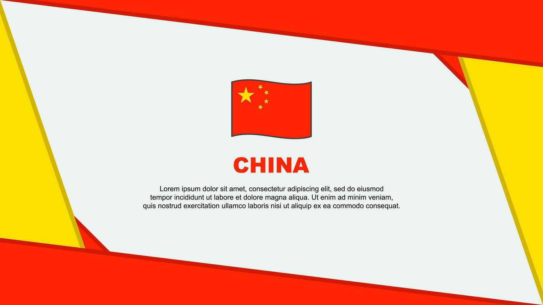 China vlag abstract achtergrond ontwerp sjabloon. China onafhankelijkheid dag banier tekenfilm vector illustratie. China onafhankelijkheid dag