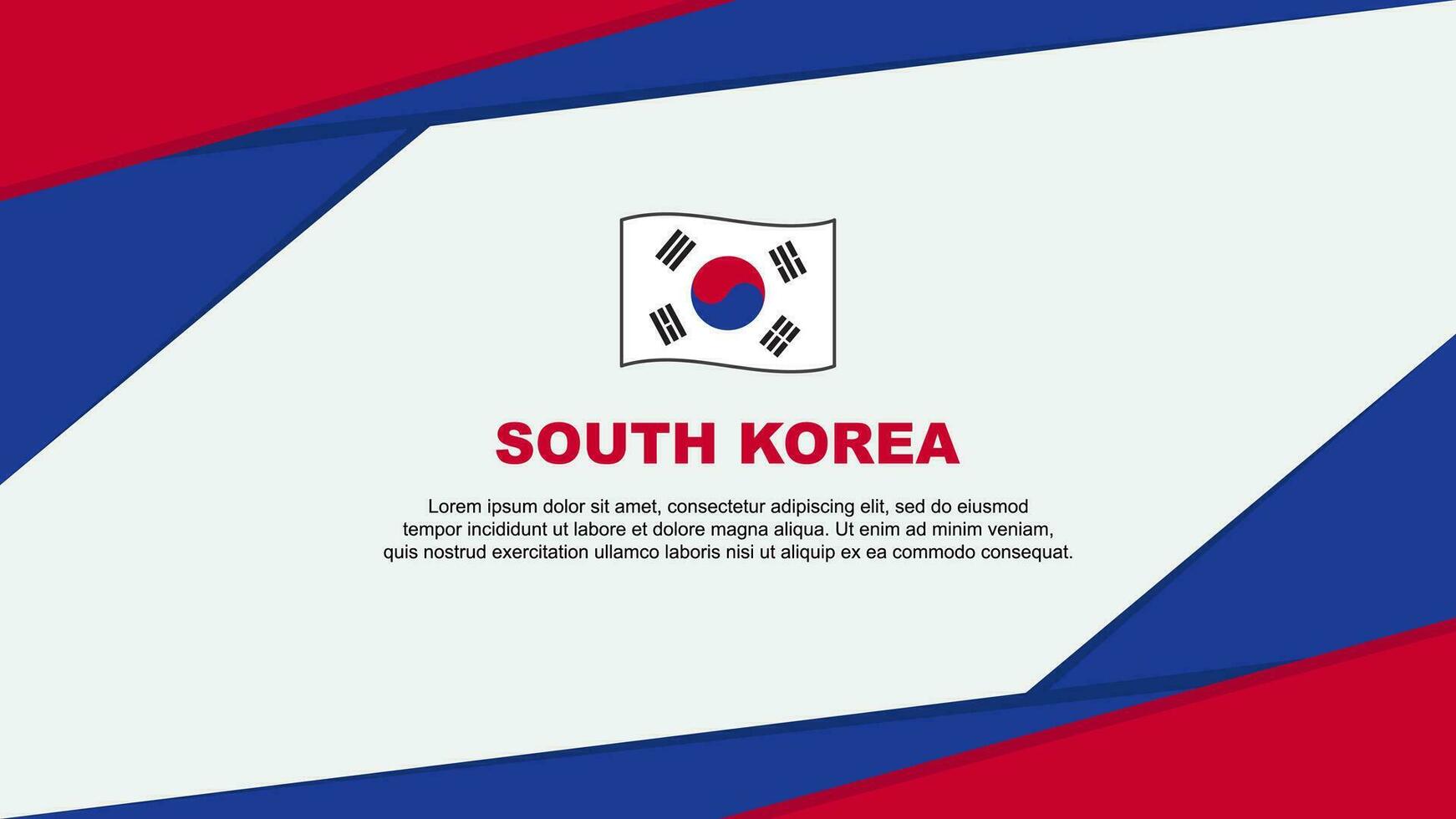 zuiden Korea vlag abstract achtergrond ontwerp sjabloon. zuiden Korea onafhankelijkheid dag banier tekenfilm vector illustratie. zuiden Korea