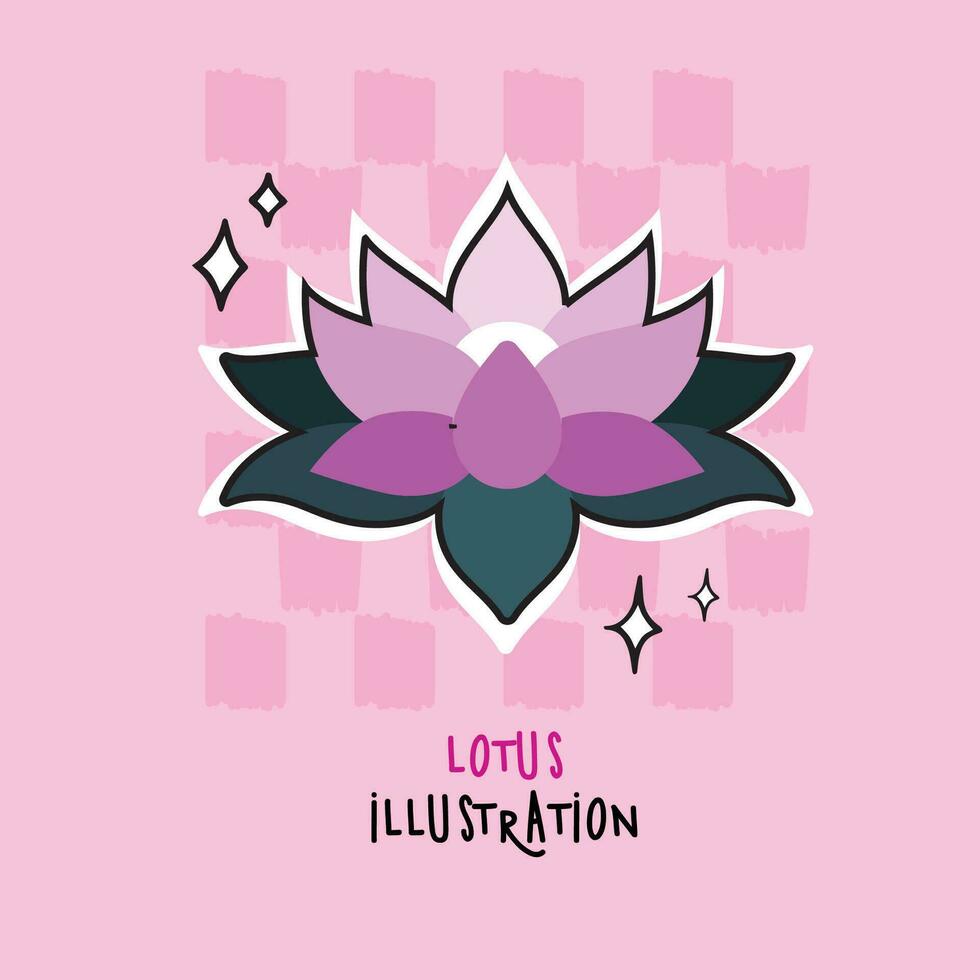 roze lotus bloem logo vlak vector ontwerp , kaart ontwerp met roze lotus