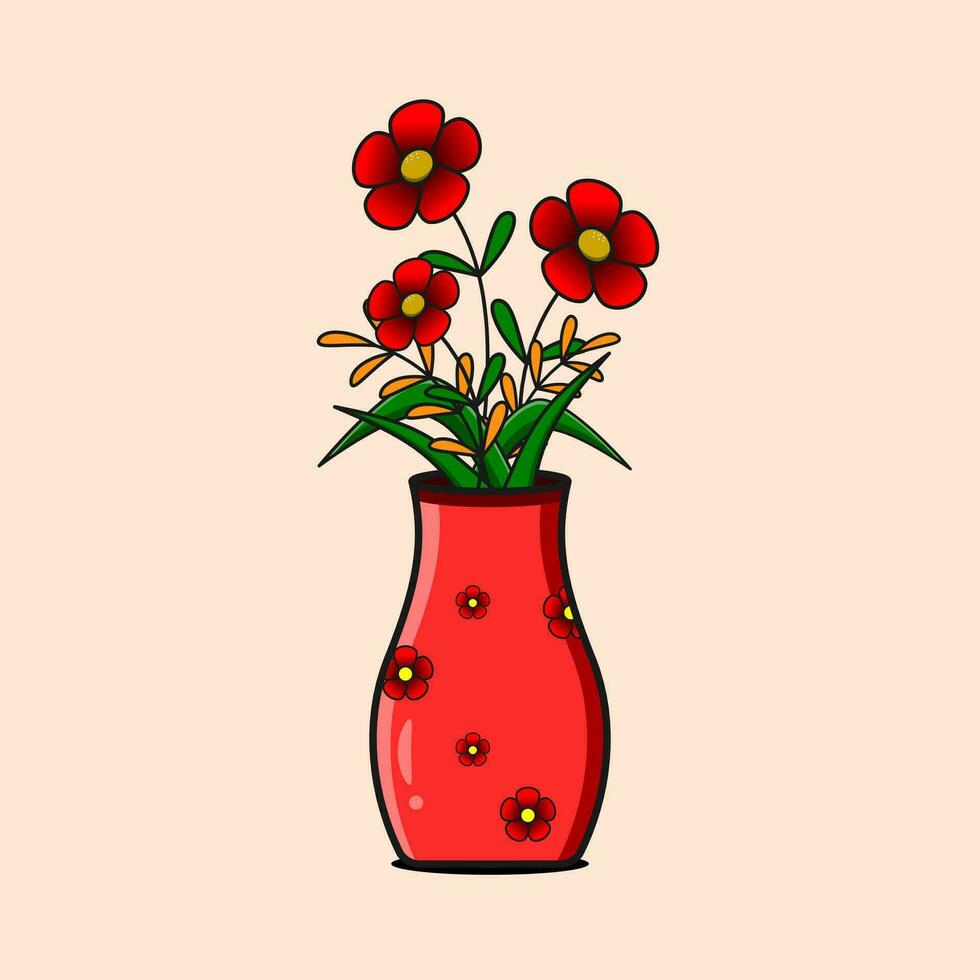 bloem Aan pot vector illustratie