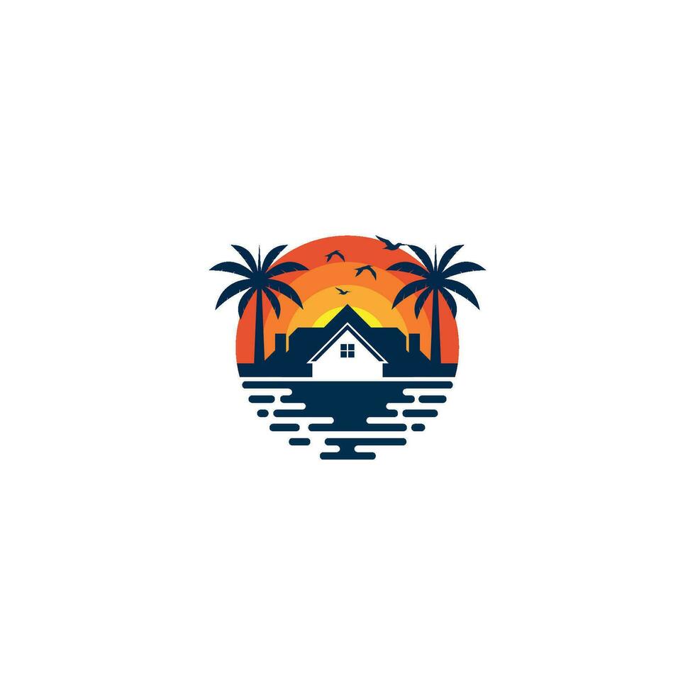 kust- huis vector logo ontwerp