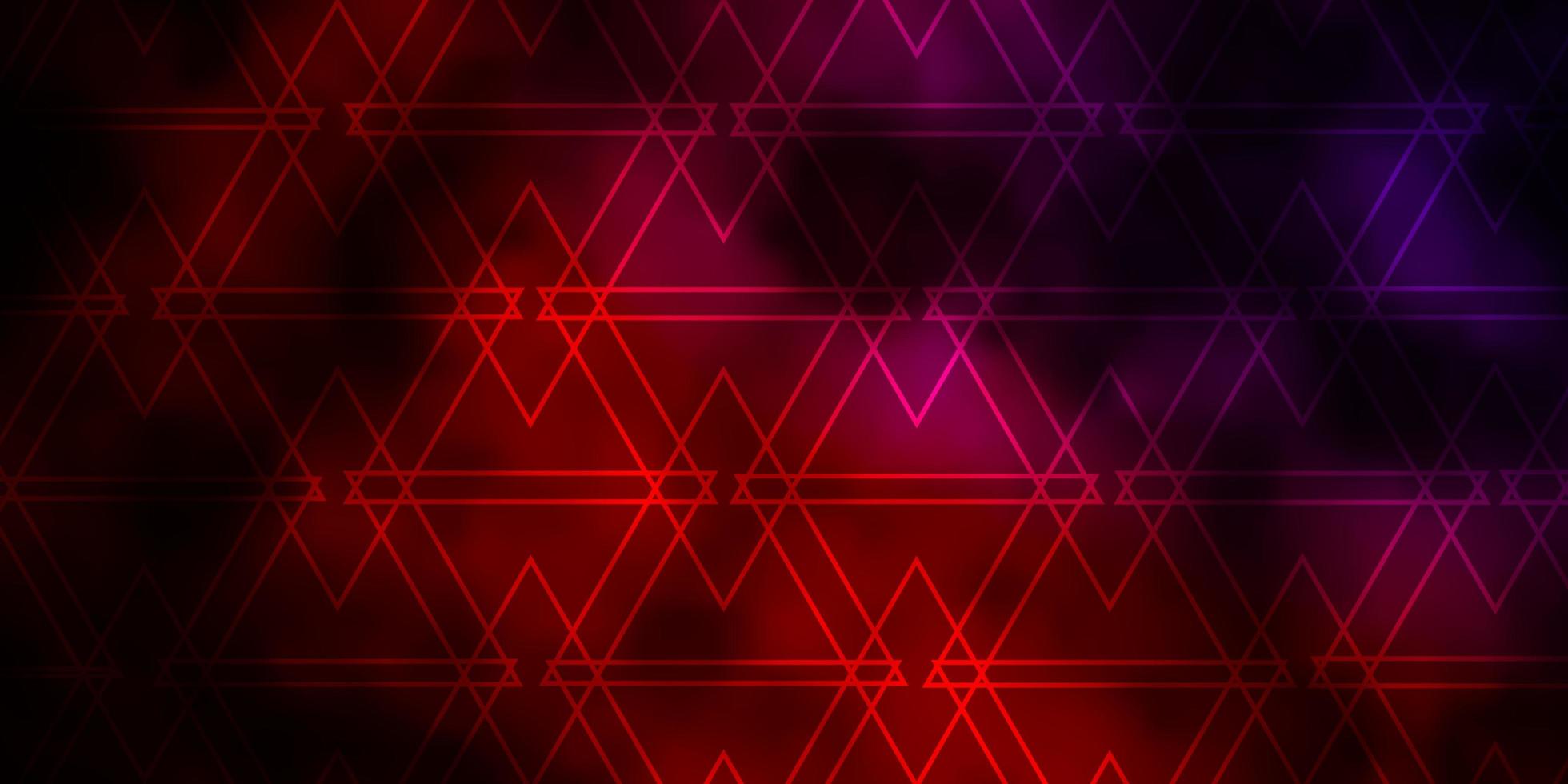 donkerroze, rode vectorlay-out met lijnen, driehoeken. vector