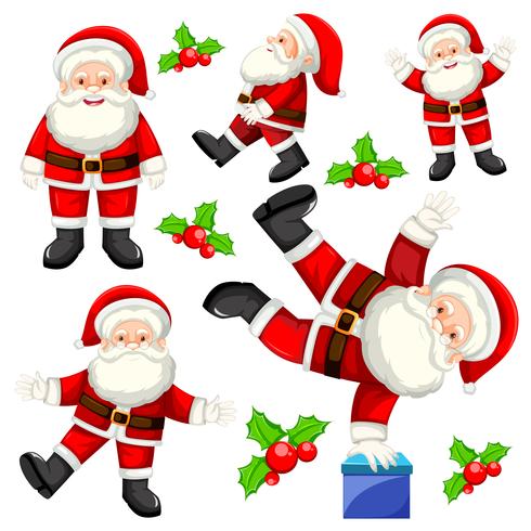 Set van verschillende santas vector