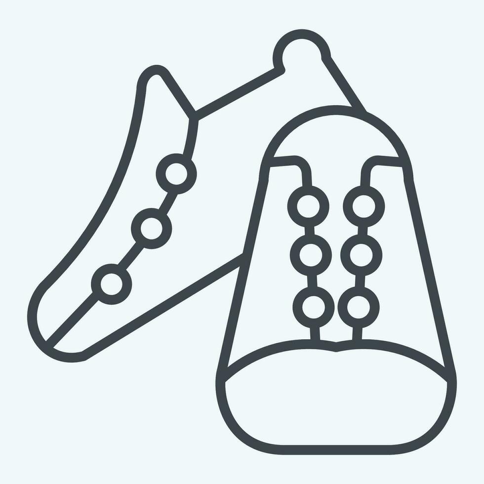 icoon schoenen verwant naar fiets symbool. lijn stijl. gemakkelijk ontwerp bewerkbaar. gemakkelijk illustratie vector