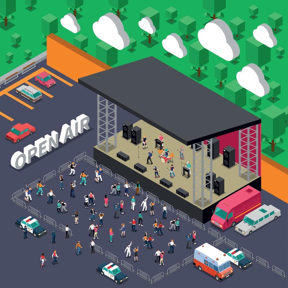 openluchtmuziek concert vectorillustratie vector