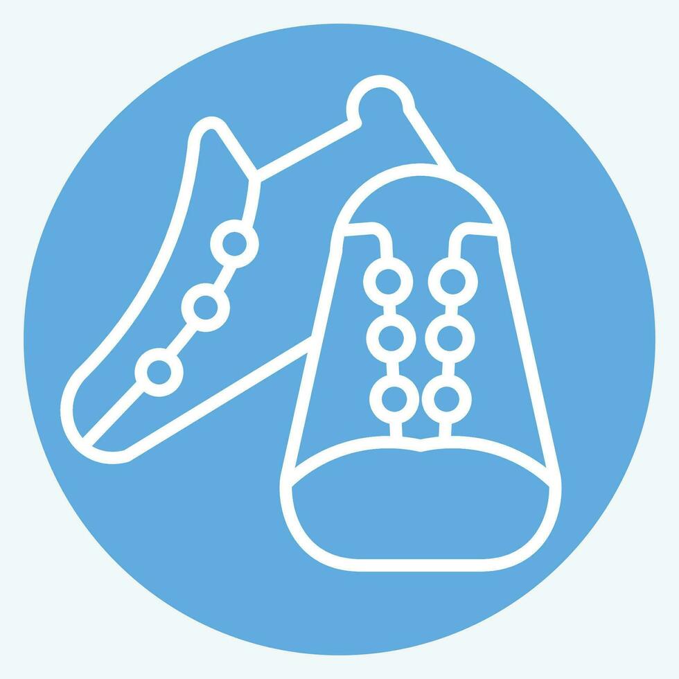 icoon schoenen verwant naar fiets symbool. blauw ogen stijl. gemakkelijk ontwerp bewerkbaar. gemakkelijk illustratie vector