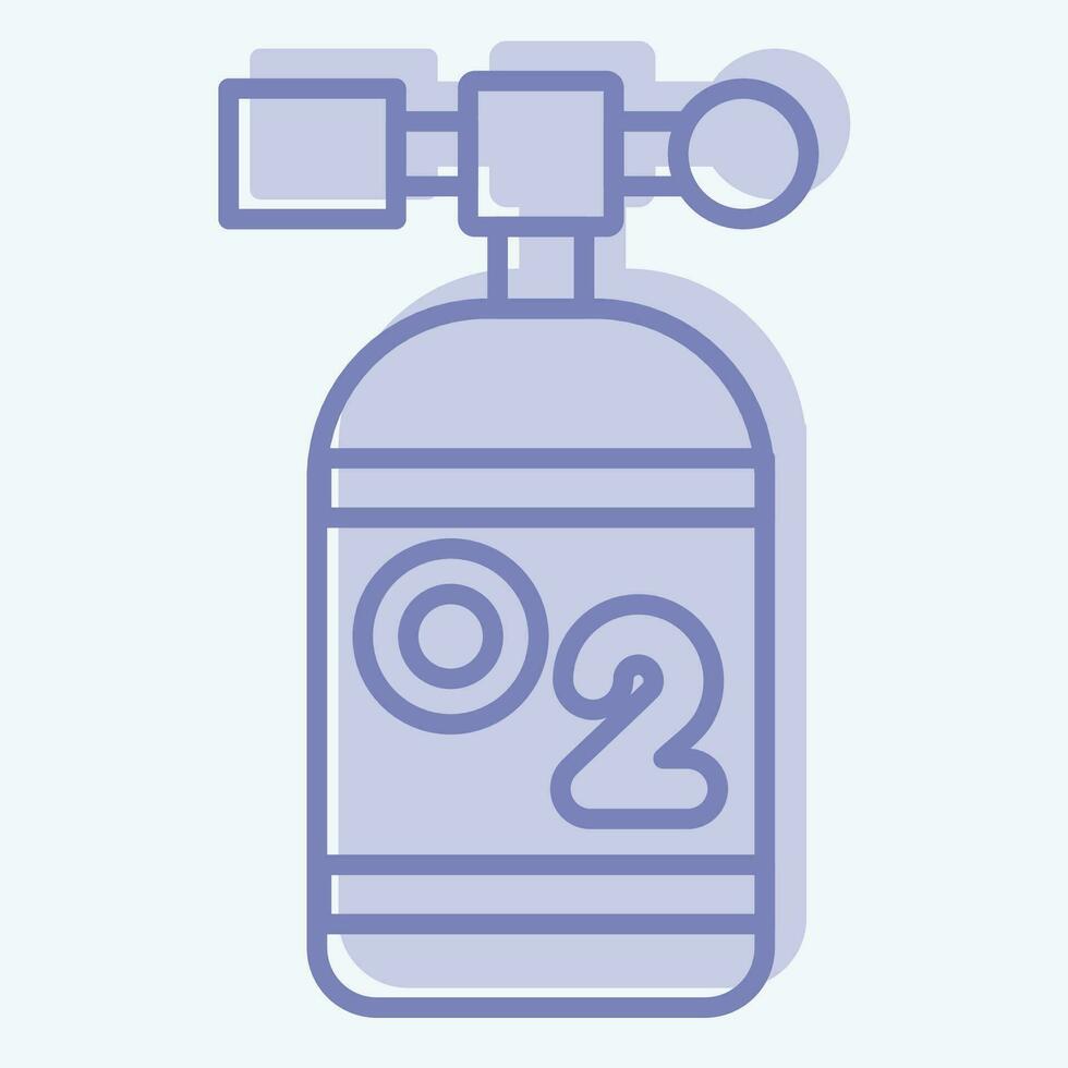 icoon zuurstof tank. verwant naar biochemie symbool. twee toon stijl. gemakkelijk ontwerp bewerkbaar. gemakkelijk illustratie vector