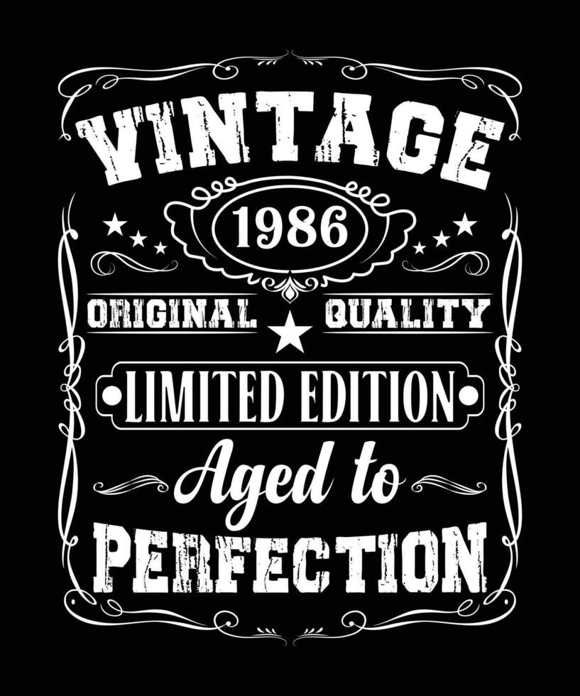 wijnoogst origineel 1989 kwaliteit beperkt editie oud naar perfectie t-shirt ontwerp vector