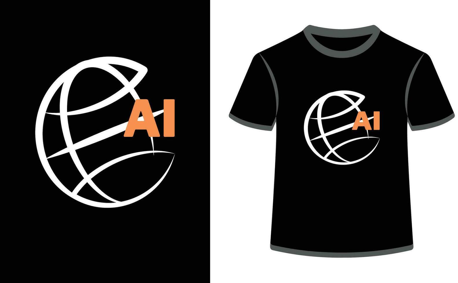 t-shirt ai wereld in vector ontwerp.