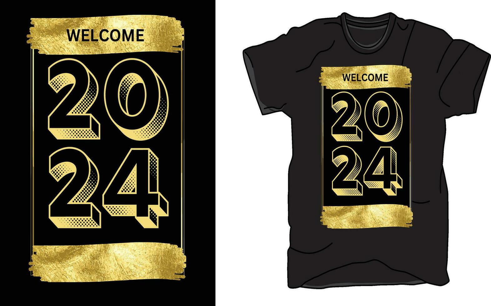 t-shirt mooi Welkom 2024 ontwerp in vector