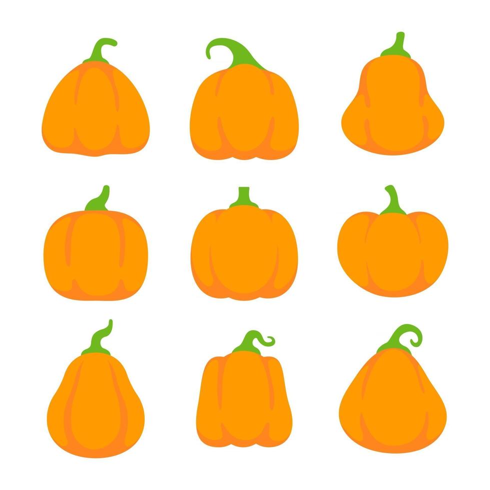 gele pompoenvector voor het snijden van enge spookgezichten voor halloween. vector