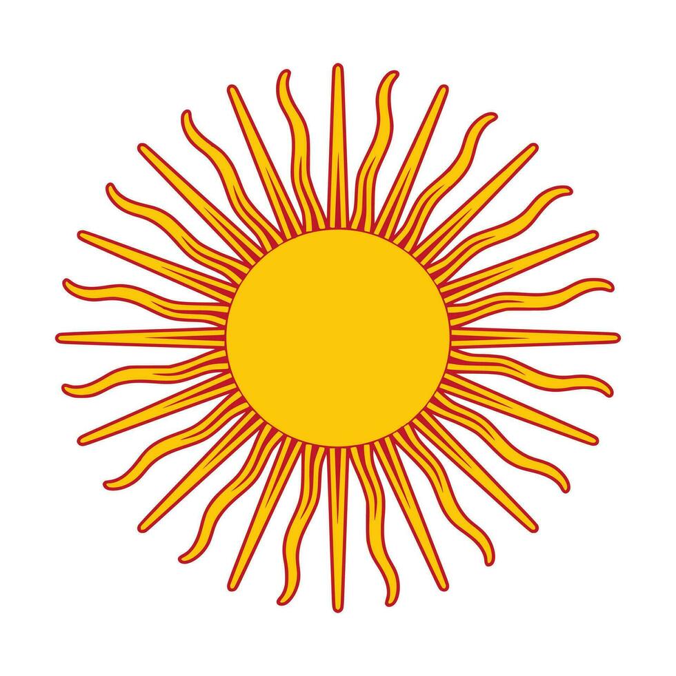 geel rood levendig zon icoon vector