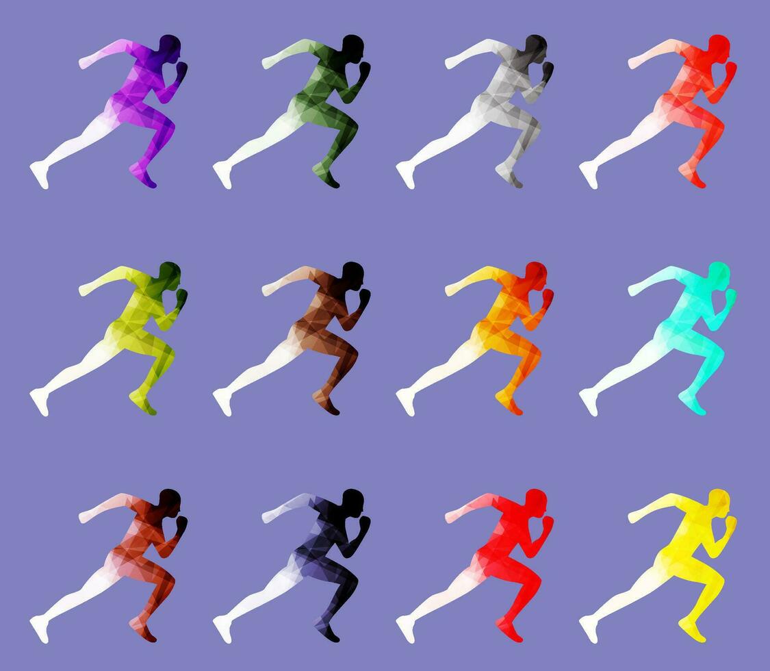 kleurrijk abstract laag poly rennen Mens vector illustratie