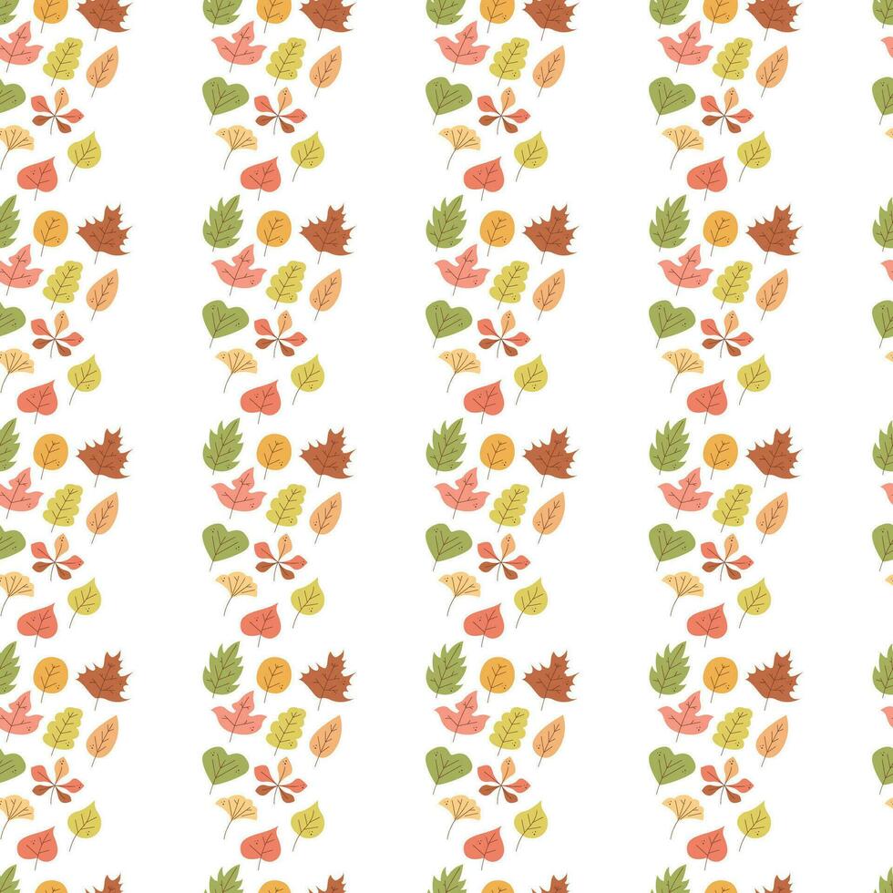 naadloos patroon met herfst bladeren. kleur vlak vector illustratie.