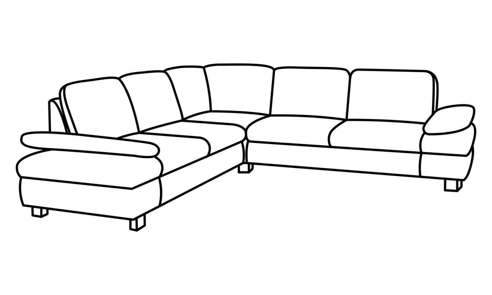 vector lineair illustratie van een bank. meubilair voor uw interieur in de stijl van minimalisme. meubilair icoon.