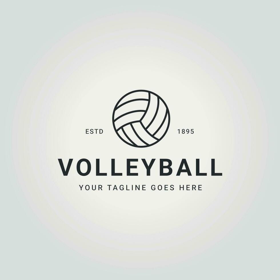 gemakkelijk lijn kunst volleybal logo, illustratie van wedstrijd van bal laag icoon ontwerp vector