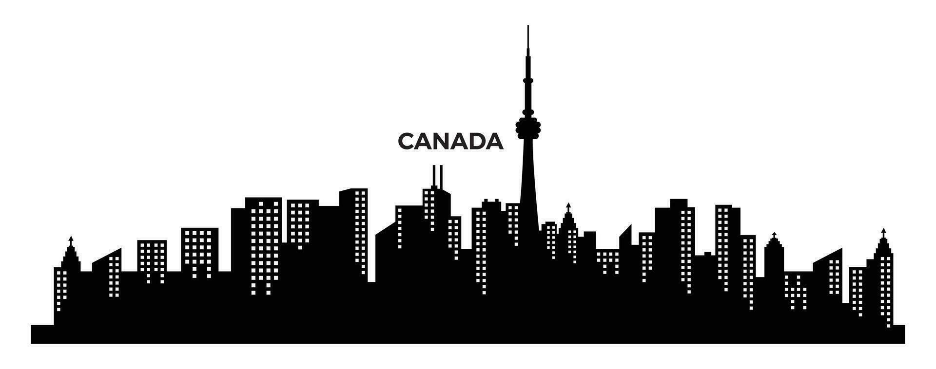 Canada stad silhouet. reizen achtergrond silhouet vector