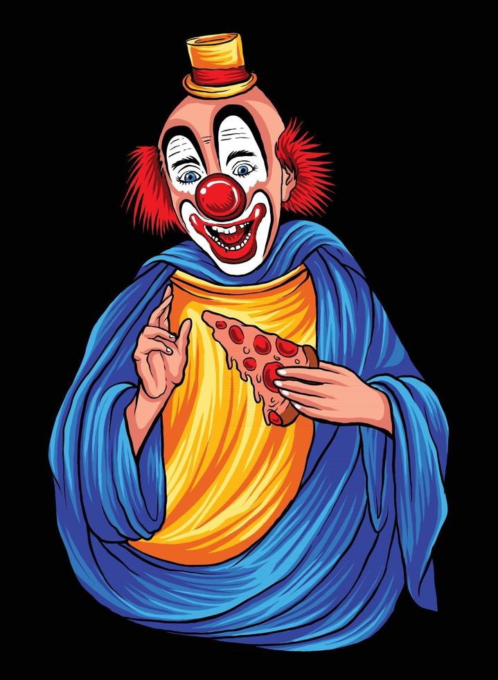 clown die pizza eet illustratie vector