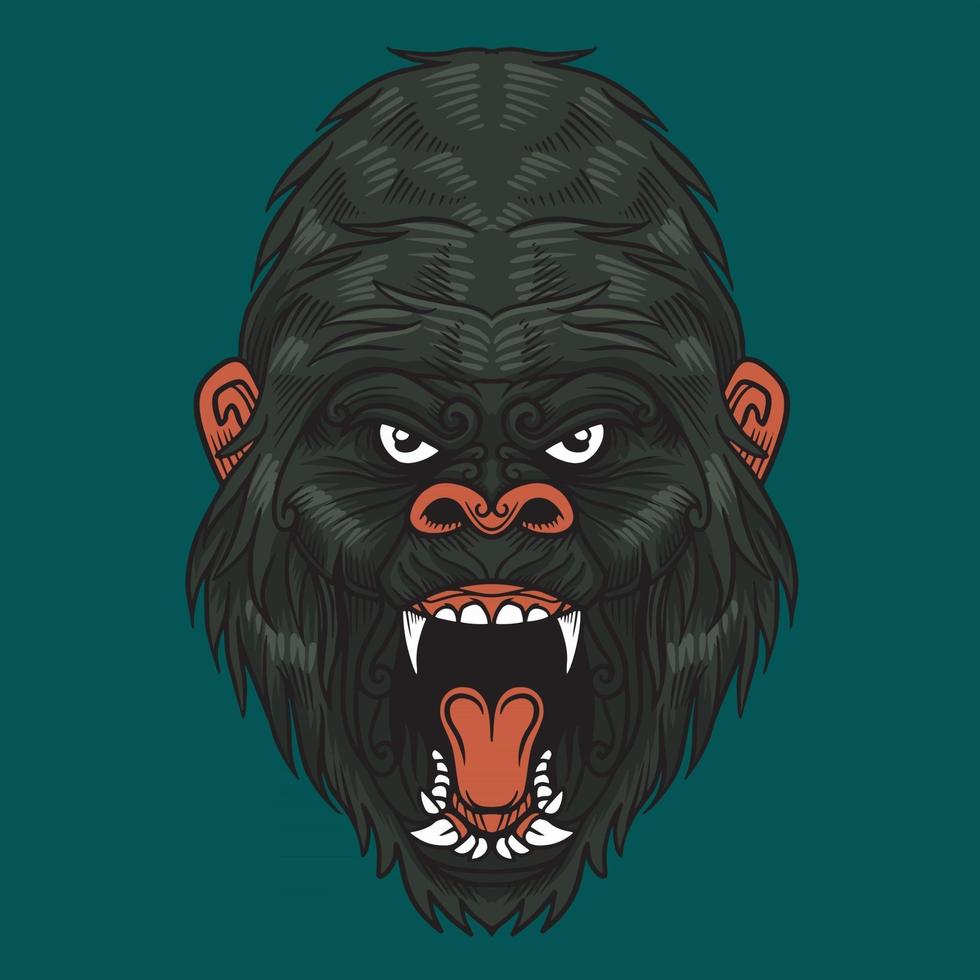 Gorilla hoofd vector