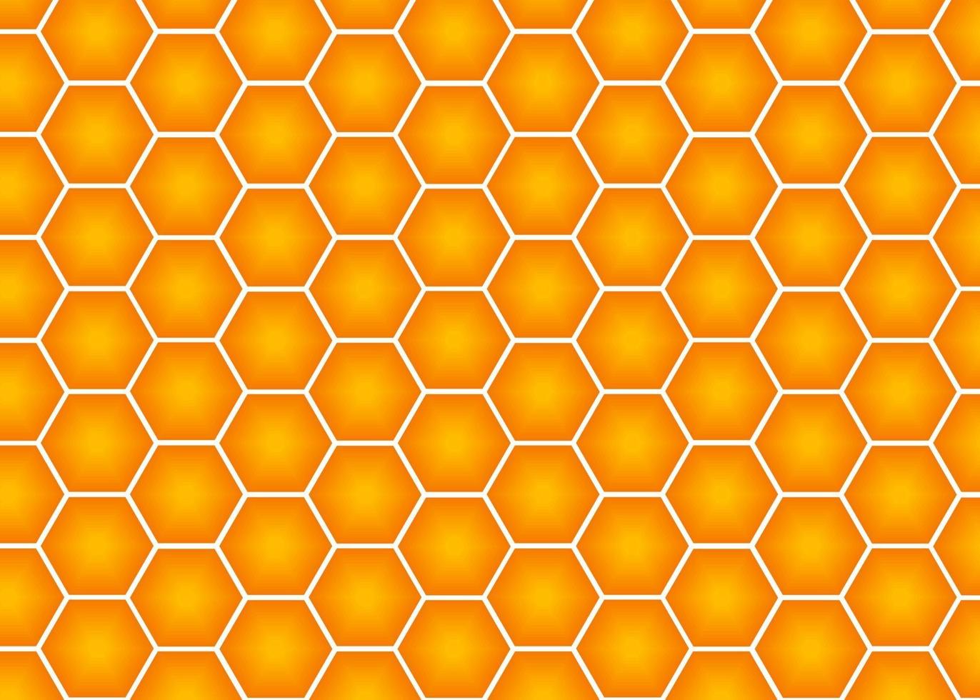 vector honingraat naadloze patroon illustratie, geel tot oranje