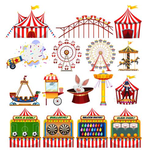 Set van carnaval-objecten vector