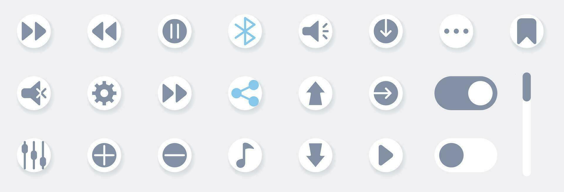 muziek- Speel knop pictogrammen vullen perfect. de verzameling omvat voor media speler pictogrammen, muziek, koppel, ontwerp media speler toetsen, ui ontwerp en enz. vector