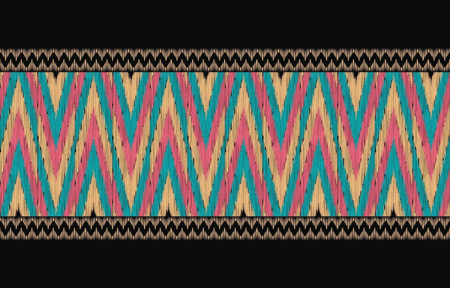 etnisch abstract ikat kunst. aztec ornament afdrukken. meetkundig etnisch patroon naadloos kleur oosters. ontwerp voor achtergrond ,gordijn, tapijt, behang, kleding, inpakken, batik, vector illustratie.