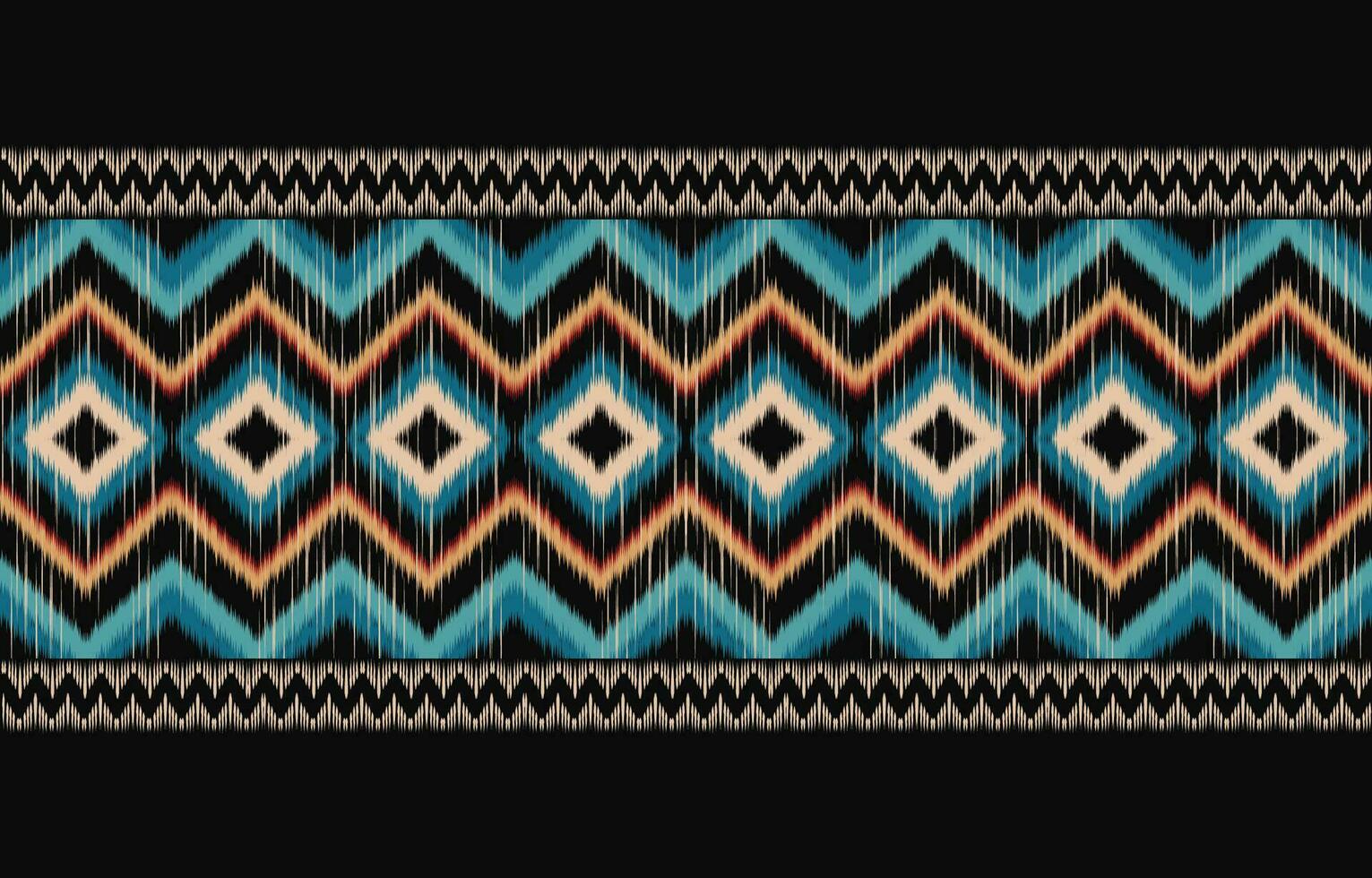 etnisch abstract ikat kunst. aztec ornament afdrukken. meetkundig etnisch patroon naadloos kleur oosters. ontwerp voor achtergrond ,gordijn, tapijt, behang, kleding, inpakken, batik, vector illustratie.