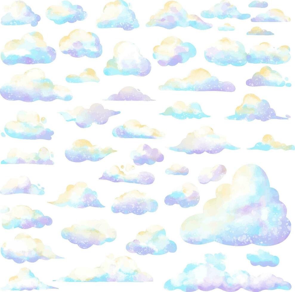Purper bewolkt lucht geïsoleerd Aan een transparant achtergrond 3d realistisch reeks van wolken vector