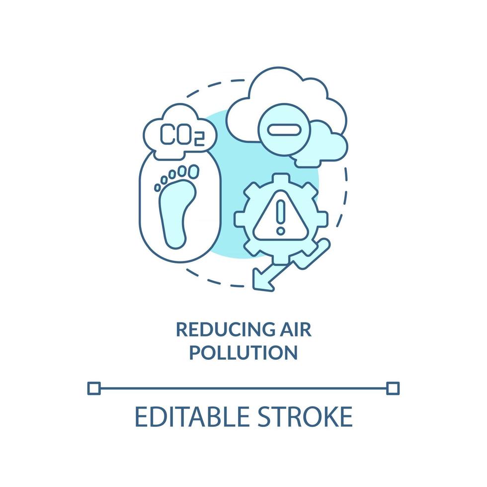 het verminderen van luchtvervuiling concept icoon vector